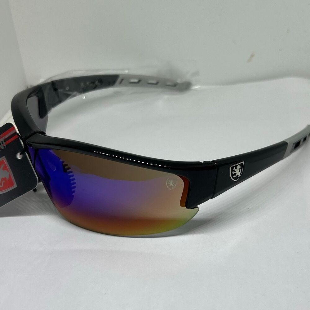 Khan Men’s Sport Wraparound Mirrored Lens Sunglasses UV400